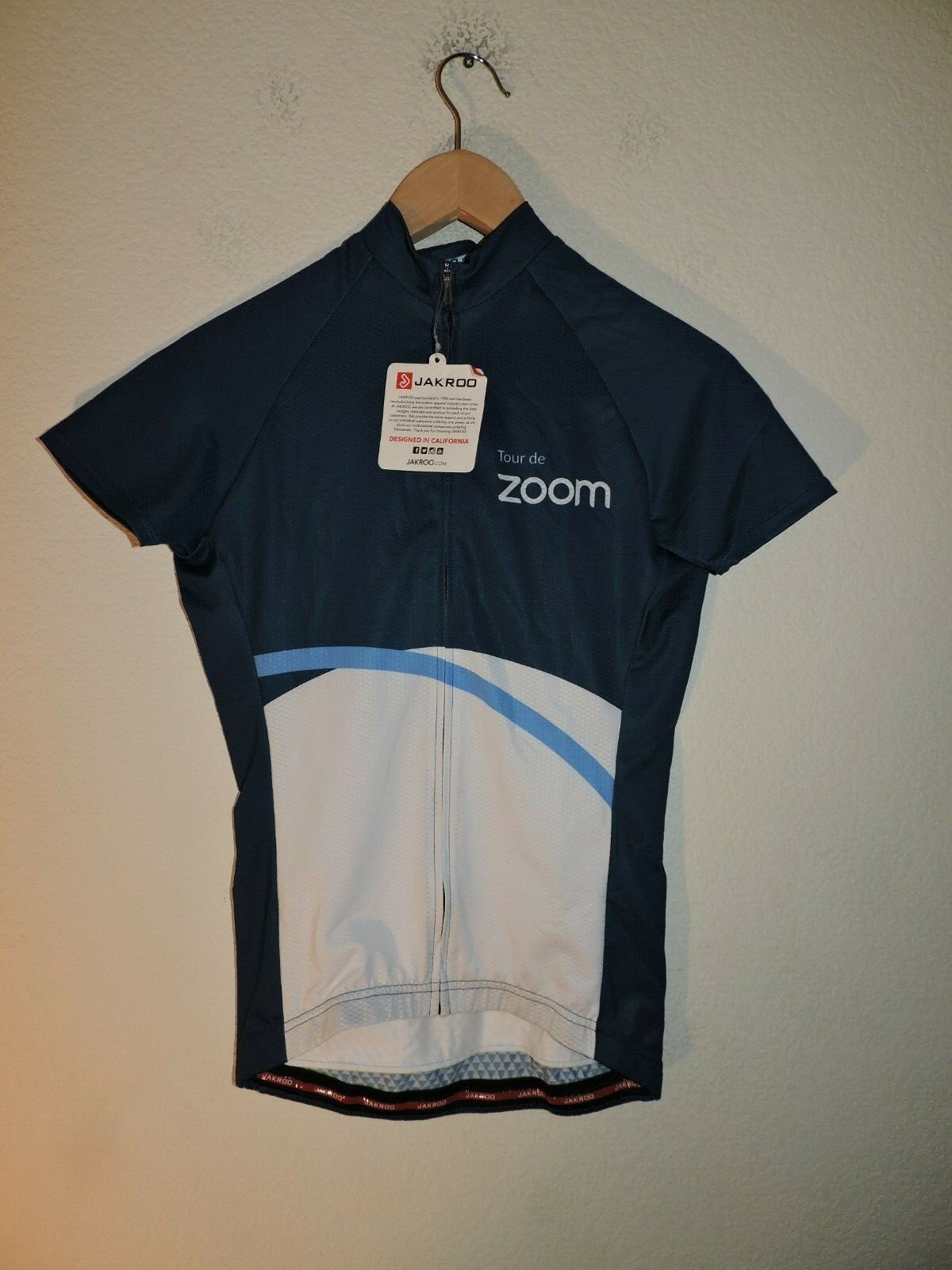 JAKROO Cycling Jersey Mens Size Small Blue White Tour de Zoom | eBay
