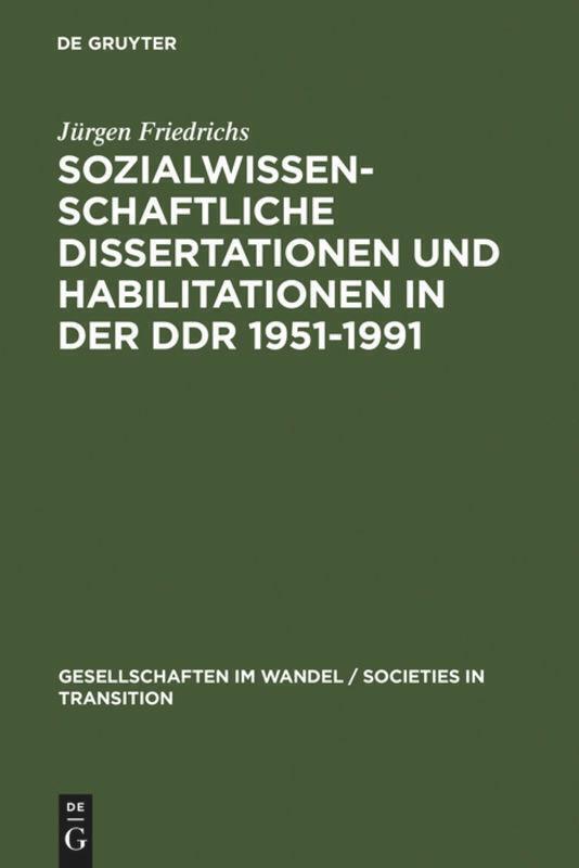 Thumbnail - Jürgen Friedrichs | Sozialwissenschaftliche Dissertationen Und