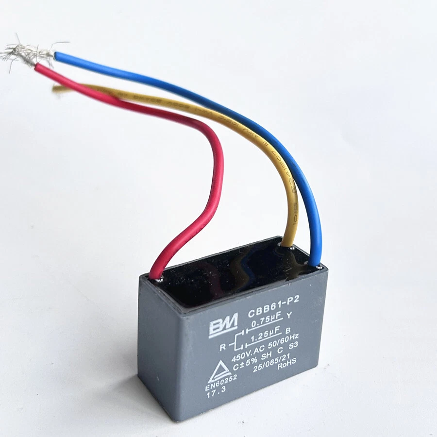 PATIKIL CBB65 60uF Corsa Condensatore 60mfd 1pz CA 450V Alluminio Custodia con 2 Pins per Aria Condizionata Compressore Motore Calore Pompa Condensatore