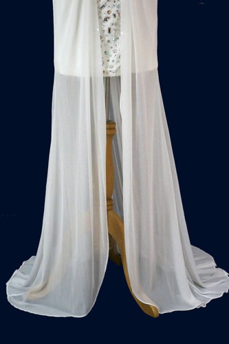 New $300 Terani Ivory Prom Formal Long Gown High Low Mermaid Dress Size 4 NWT - Picture 4 of 12