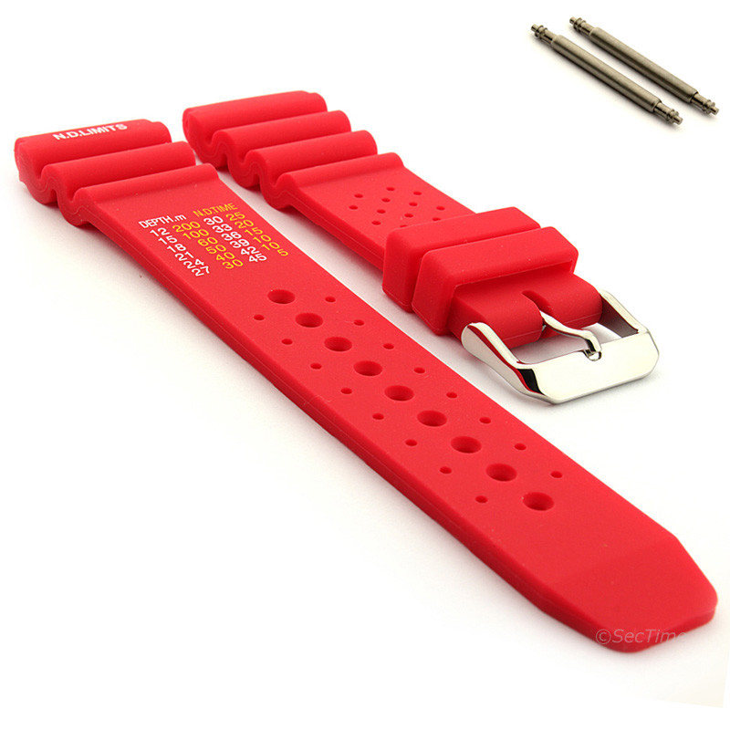 Cinturino Orologio Impermeabile ND Limits In Gomma Silicone 18/20/22/24 Mm Diver Pro