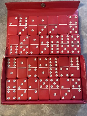 Vintage Double Six Red Dominoes | eBay
