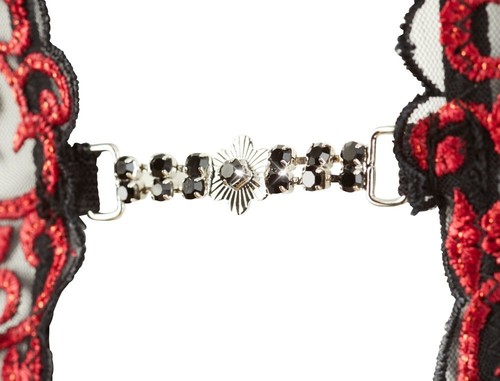Completo intimo donna reggiseno perizoma aperto con reggicalze sexy lingerie hot - Foto 8 di 12