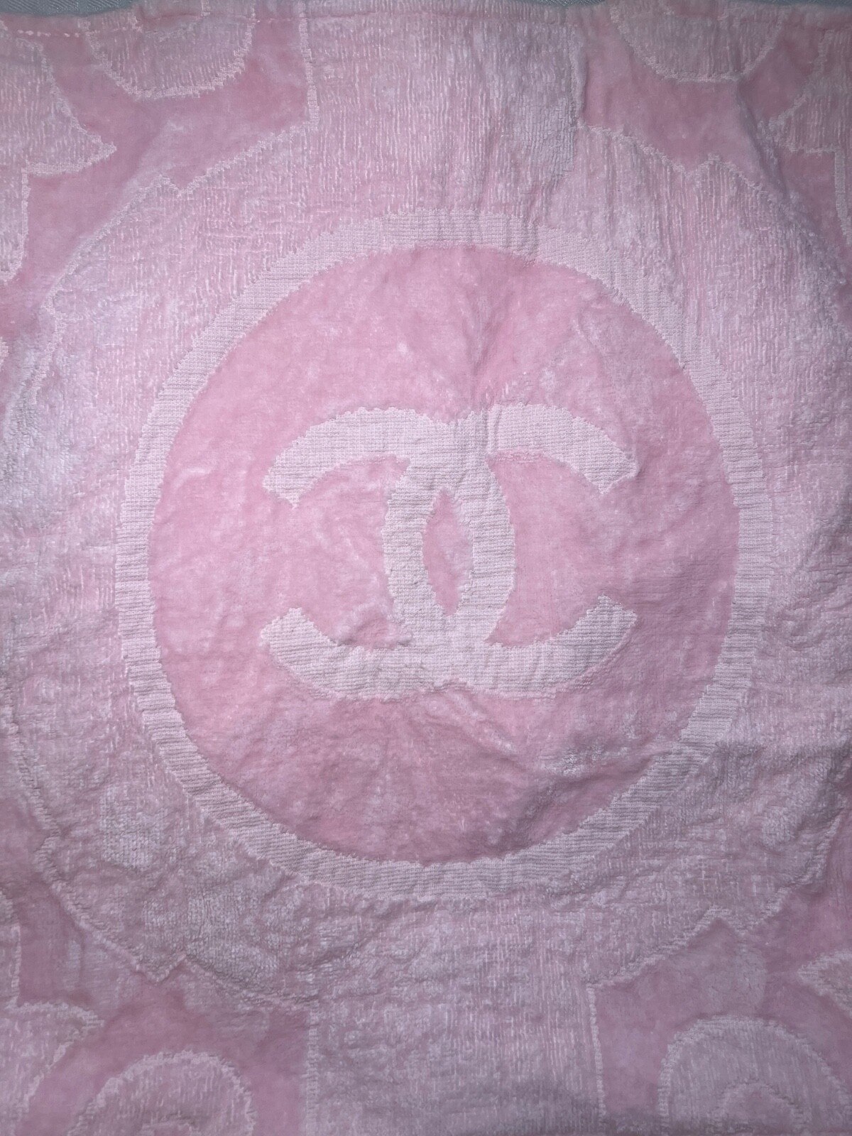 Chanel Terry Cotton Beach Tote Pink Authentic Hard to Find! Sold Out!! image 2