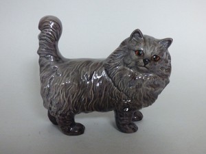 Rare Collectable Beswick British Blue Lead Grey Persian Cat Kitten