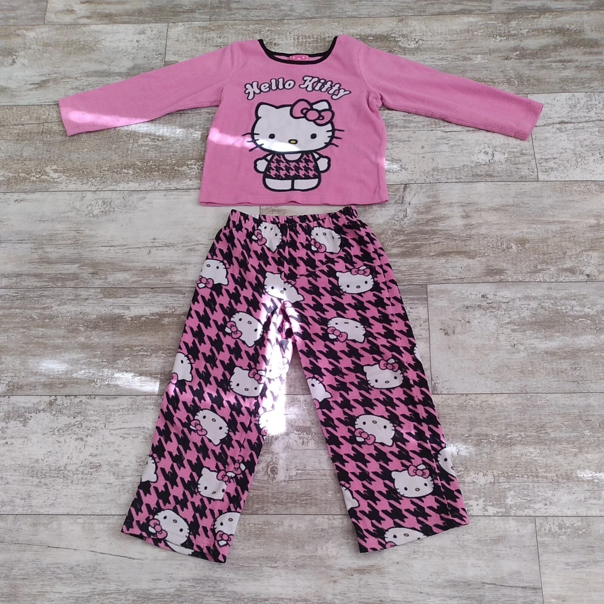 Pigiama Hello Kitty Pigiami Set Pile *OTTIME CONDIZIONI*TAGLIA 6*20 POLLICI  VITA