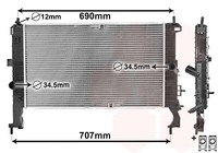 VAN Wezel 37002346 KüHler, MotorküHlung For Opel Vauxhall