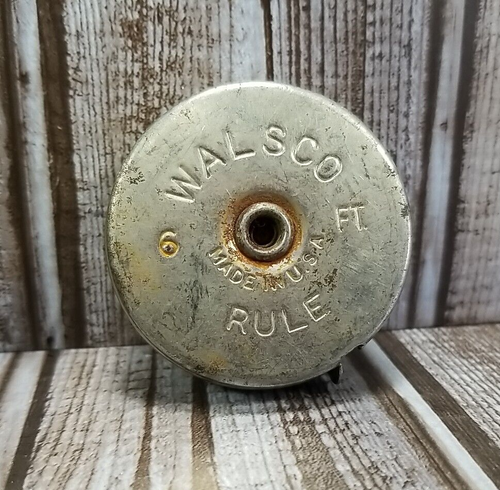 Vintage WALSCO 6 ft Rule Retractable Metal Measuring Tape Made in USA Ships Fast