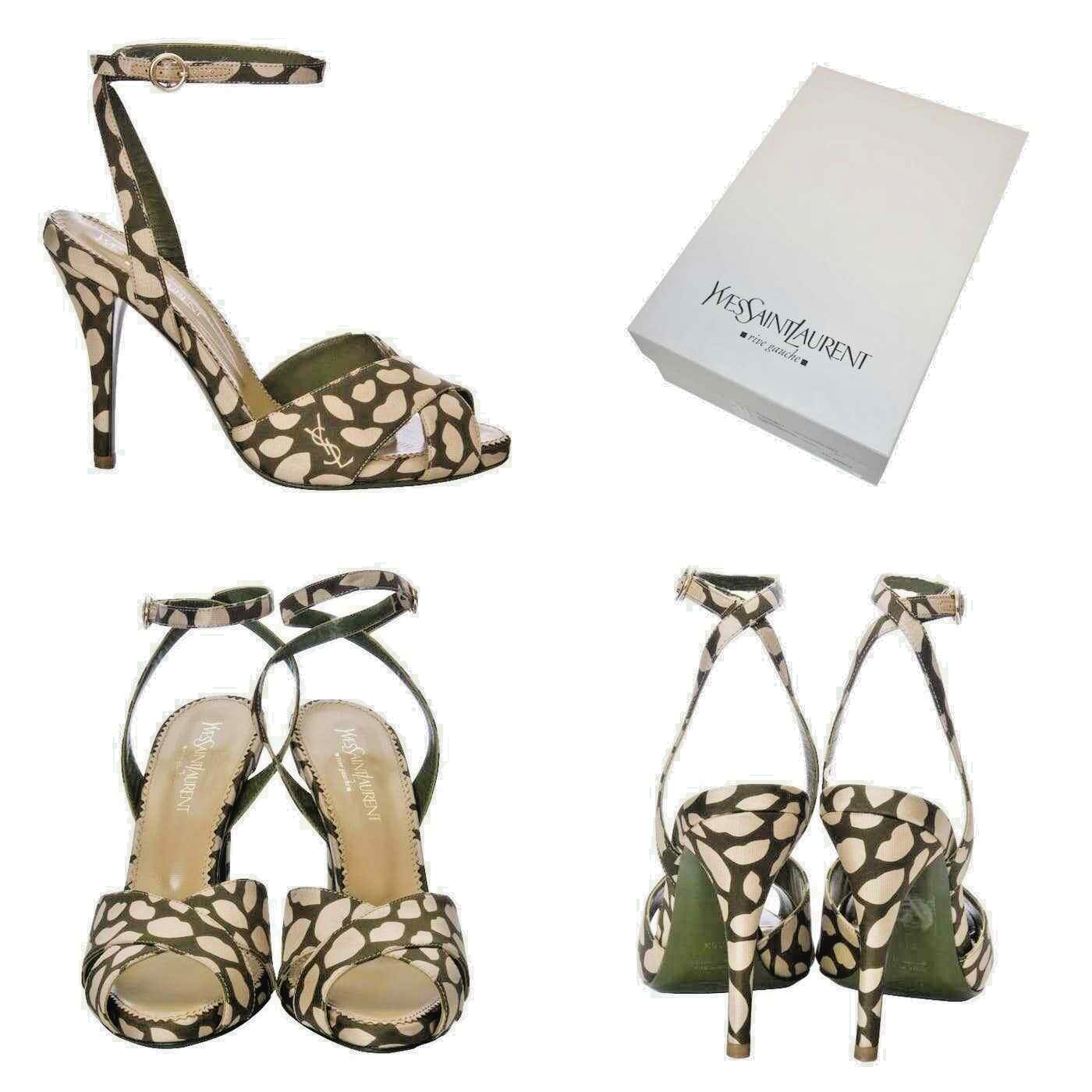 SAINT LAURENT Tom Ford per YSL 2002 Rive Gauche pista Eva labbra tacchi EU 40