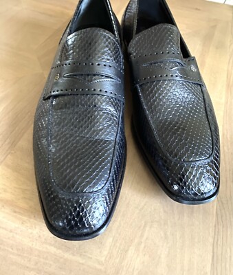 Roberto Cavalli - Black Snake Embossed Loafers Black Snake Effect Monogram Loafers – Maison-B-More Global Store main image 4