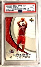 PSA 9 MINT LEBRON JAMES 2006 UD COLL. OPTI FREE RITE AID /6000 G2509