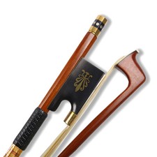 Violin Bow 4/4 full size Brazilwood Ebony Frog Natural Bow Hair Nice inaly