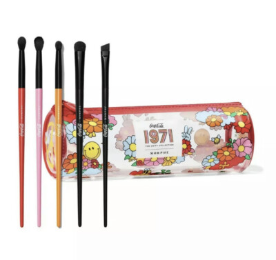 Morphe Coca Cola 1971 Sweep The Peace 5 Piece Eye Brush Set+Bag