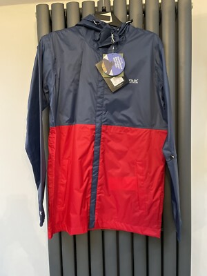 Neu Regatta Roldane langlebig wasserdicht verpackbar Jackenmantel Größe Small blau rot