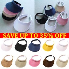 Womens Sun Visor Adjustable Sports Tennis Golf Headband Cap Girl Mens Travel Hat