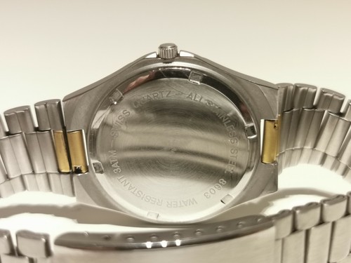 VINTAGE RARE SWISS TWO TONE STAINLESS STEEL MEN'S QUARTZ WATCH "ATLANTIC"MARINER - Picture 11 of 12