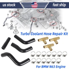 For BMW N63 X5 X6 50iX 550i 650i 750i F10 F16 Turbo Coolant Line Repair Hose Kit