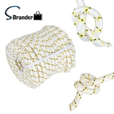 3/4 "x 150' 24 Strand Braided Rope (White, Yellow, Black) 44 KN