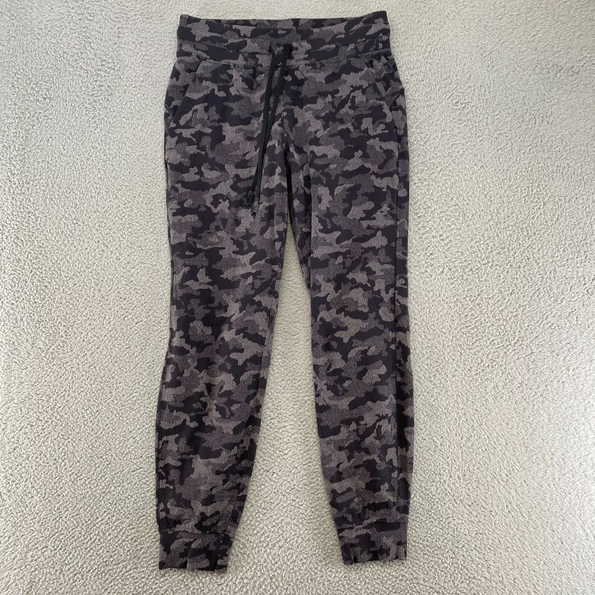 Lululemon Joggers Womens 8 Rulu Gym Lounge Camo Gray Pockets