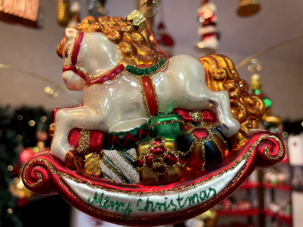 Ornamento di cristallo a forma di cavallo islandese, palla di Natale