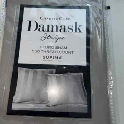 Charter Club Damask 1.5'' Stripe 100% Supima Cotton 550 Thread Count Euro Sham, C