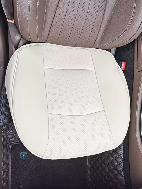 Beige 3D Transpirable Cuero PU Asiento Delantero Coche Cojín Silla Protector Asiento Cubierta Foto 4 de 4