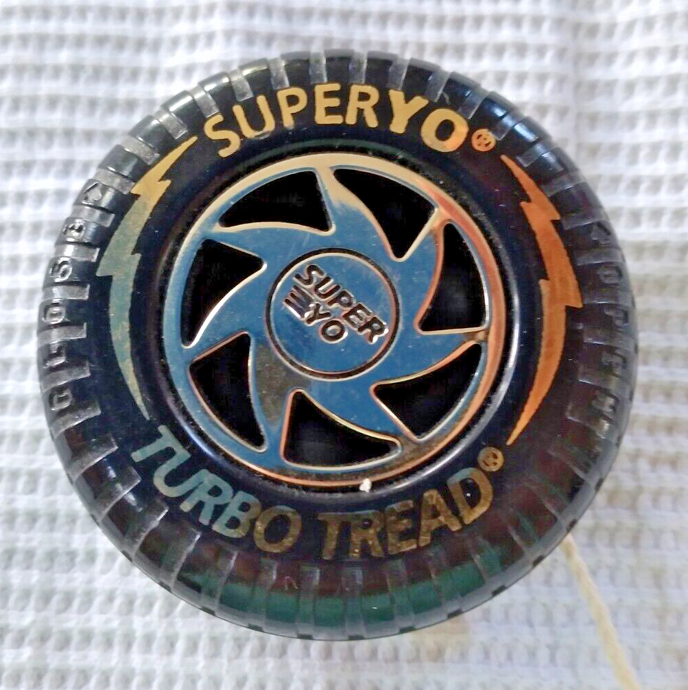 Vintage SUPERYO TURBO TREAD YoYo Tire with Gold Graphics Mint