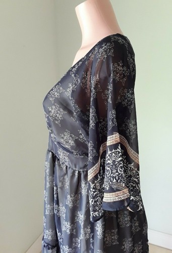Romeo & Juliet Women's Empire Waist Short Sleeve Maxi Dress Size Medium - Picture 7 of 11