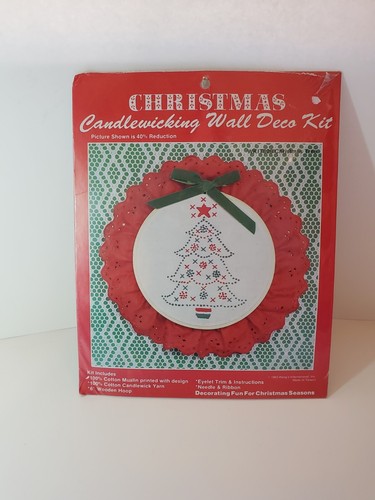 Vintage Weihnachten Kerzendocht Wanddeko Set Weihnachtsbaum Neu