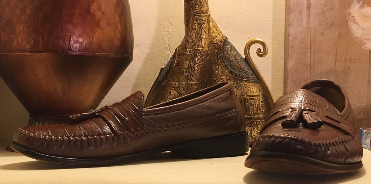 Florsheim Pisa Cognac Leather Tassel Croc Print Loafer 18469  display picture 2