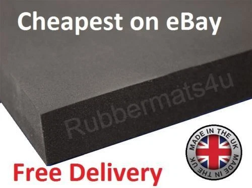 Black Closed Cell PLAIN NEOPRENE SPONGE / FOAM Rubber Sheet 1M WIDE x various tk