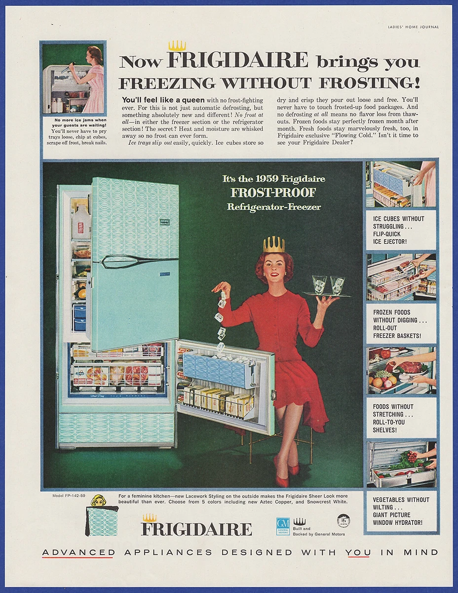 Vintage 1959 FRIGIDAIRE Frost Proof Refrigerator Freezer Appliance 50's Print Ad | eBay