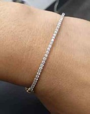 3Ct Round Lab-Created Diamond Beauty Tennis Bracelet 14K White Gold Plated 7.5"