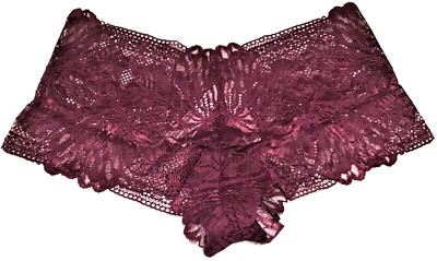 small - NWT Victoria's Secret grape soft lace shortie panty $24.50 tag (b142 a)