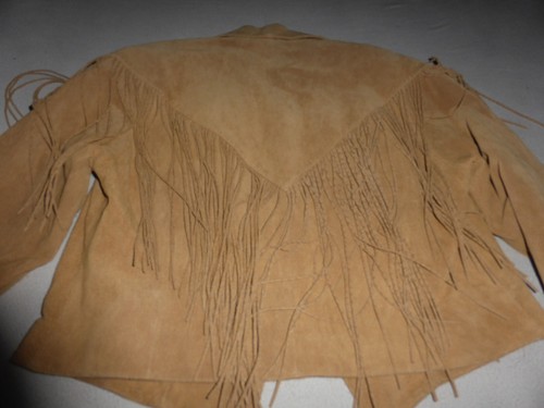 VINTAGE CRIPPLE CREEK LEATHER TAN FRINGE JACKET SIZE XL WESTERN SUEDE TASSEL - Bild 8 von 8