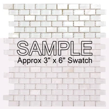 Mosaic Glass Tile Agata Mother of Pearl Brick Kitchen Wall Backsplash White