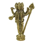 Trimurti Dattatreya Shiva Vishnu Brahma Hindu Amulet Tiny Brass Idol #1
