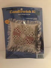 NOS Creative Moments Dresden Plate Candlewick pillow kit 13  candlewicking 8267