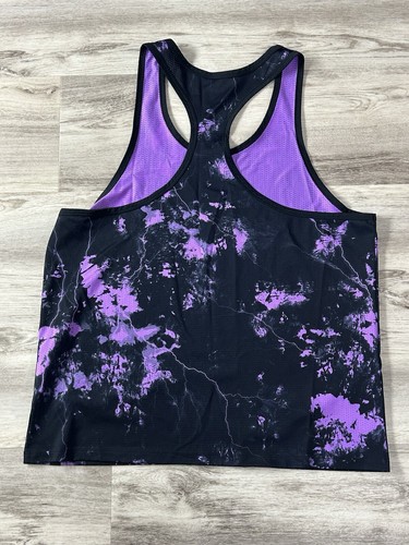 Under Armour Project Rock Tank Men's X-Large Black Purple Do Not Go Gentle Mesh - Picture 6 of 6