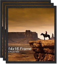 A PLUS MAX 14x16 Picture Frame Set of 3, Black Engineered Wood 14x16, 