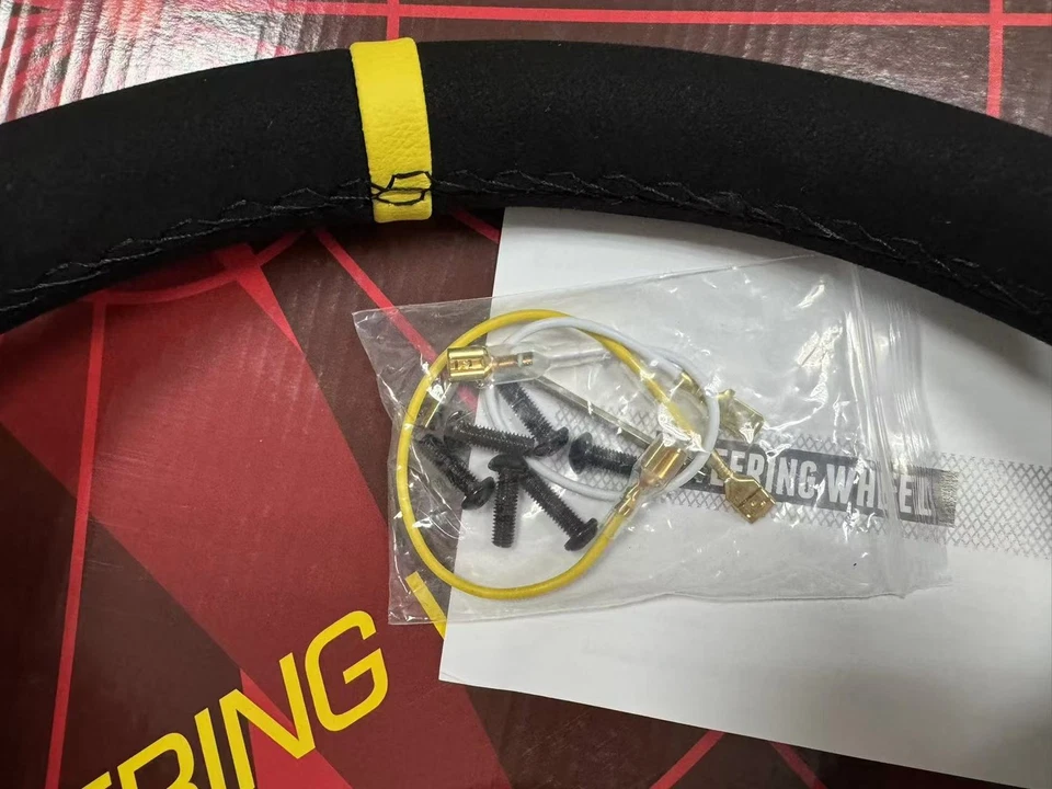 OMP 350mm 14' Suede Leather Black Deep Cone Racing Sport Steering Wheel Foto 4 de 4