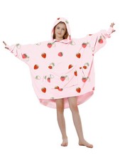 Wearable Blanket Kids Hoodie Oversized Fleece Christmas Sweatshirt with Pocke...