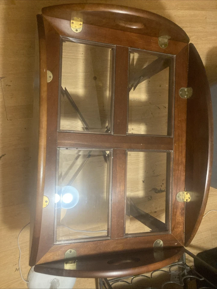 Mesa de centro vintage Thomasville dobradiças de latão 4/classes por dentro - Imagem 4 de 4