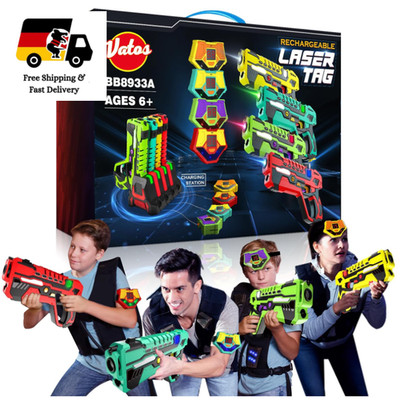 VATOS Lasertag Set 4 Stück 2 4GHz Sync Anzeige Infrarot Spiel