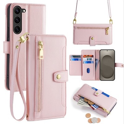 Handykette für Samsung Galaxy S26 Hülle mit Band Handyhülle zum Umhängen in Rosa