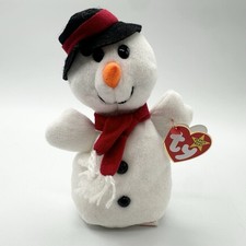 Beanie Baby Snowball Snowman Style 4201 White DOB 12-22-96 Retired Tag Errors