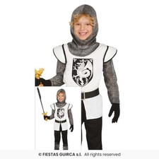Medieval Knight Costume Armed Guard Kids Historical Book Day Fancy Dress Outfit
