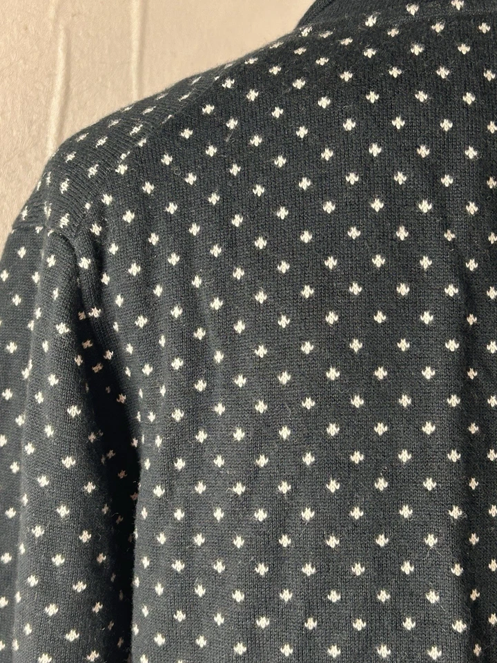 Cárdigan tejido largo abierto pesado mezcla lana merino J Crew 365 talla M negro con bolsillos Foto 4 de 4