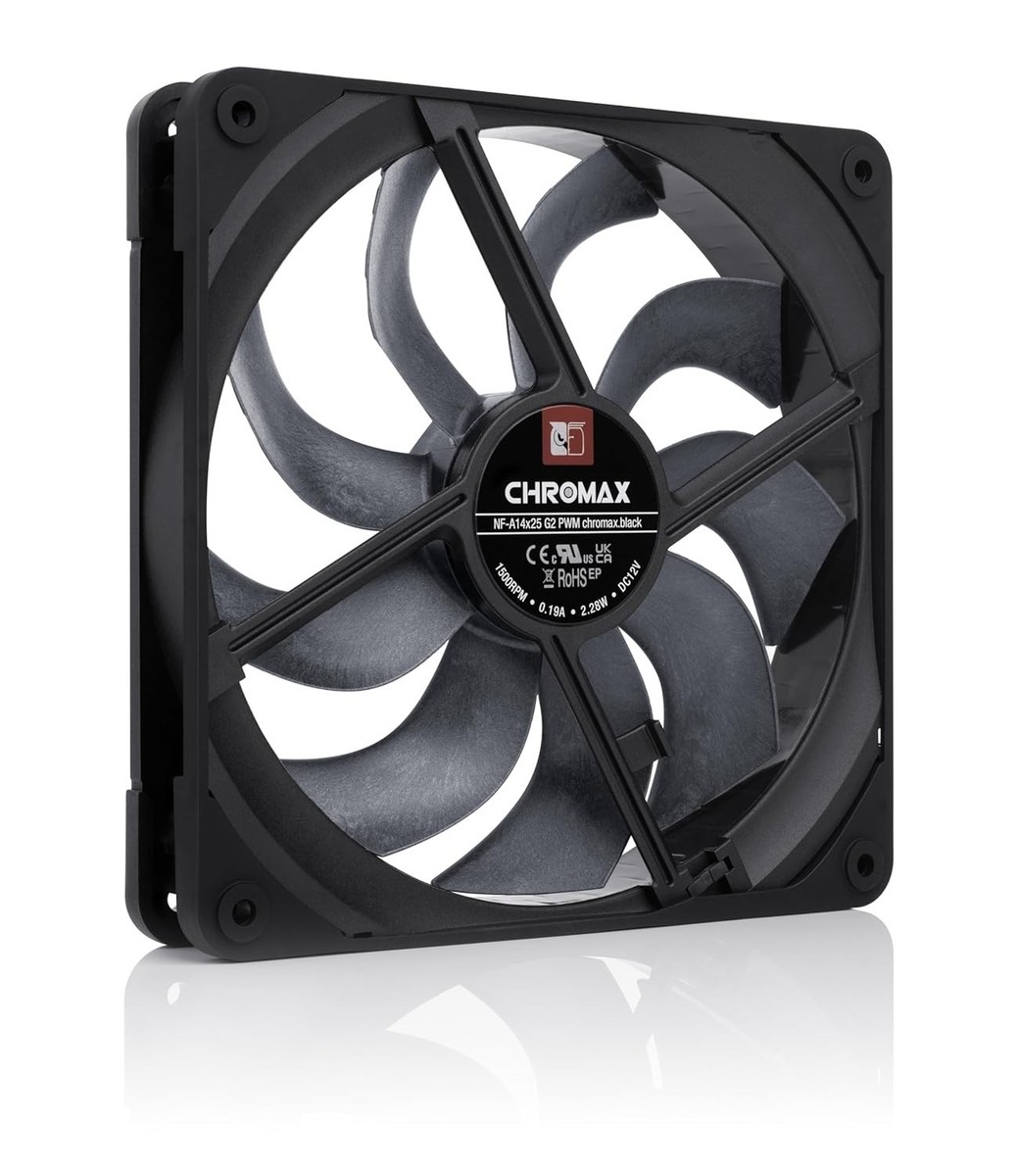 NF-A14x25 G2 PWM chromax.Black, -Quality Quiet 140mm PC Fan Black