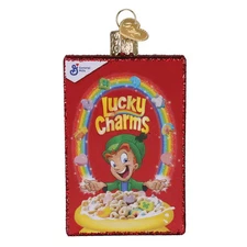 Old World Christmas LUCKY CHARMS BOX (32762) Glass Ornament w/ OWC Box